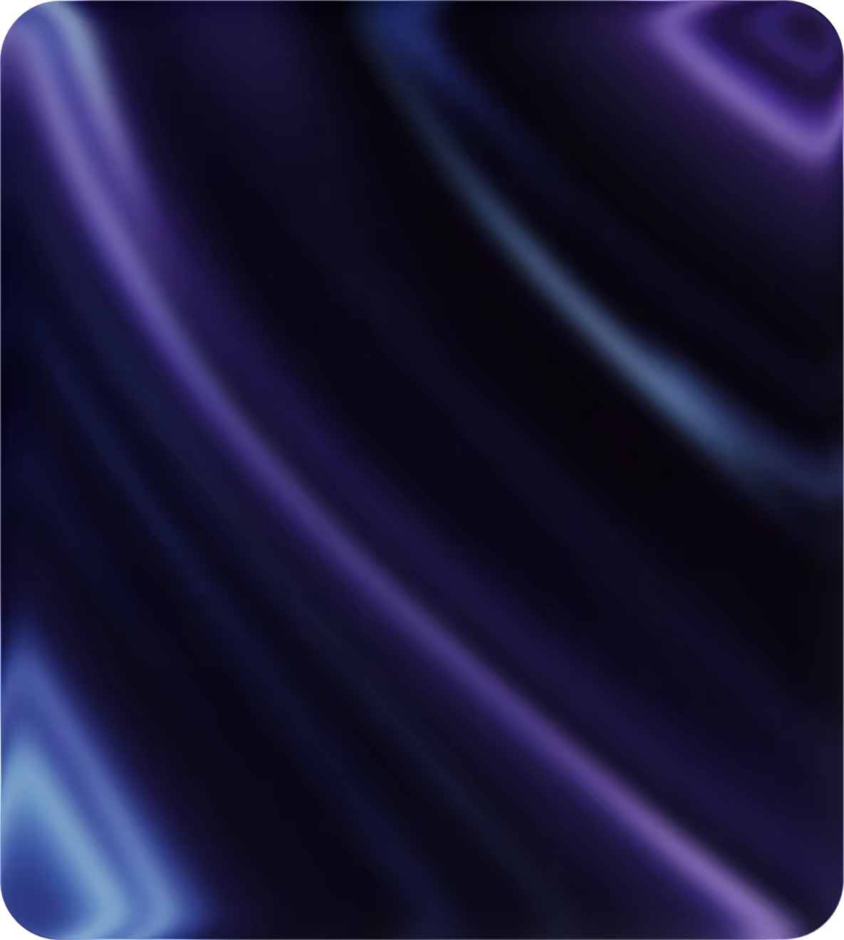 Textura abstrata ondulada em tons de azul escuro e roxo com brilho suave.