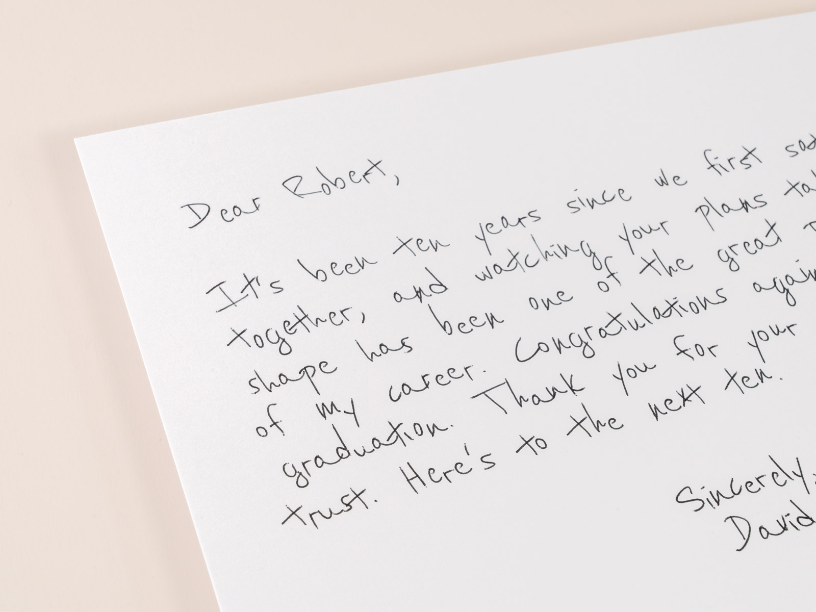 Handwritten card and matching hand-addressed envelope set