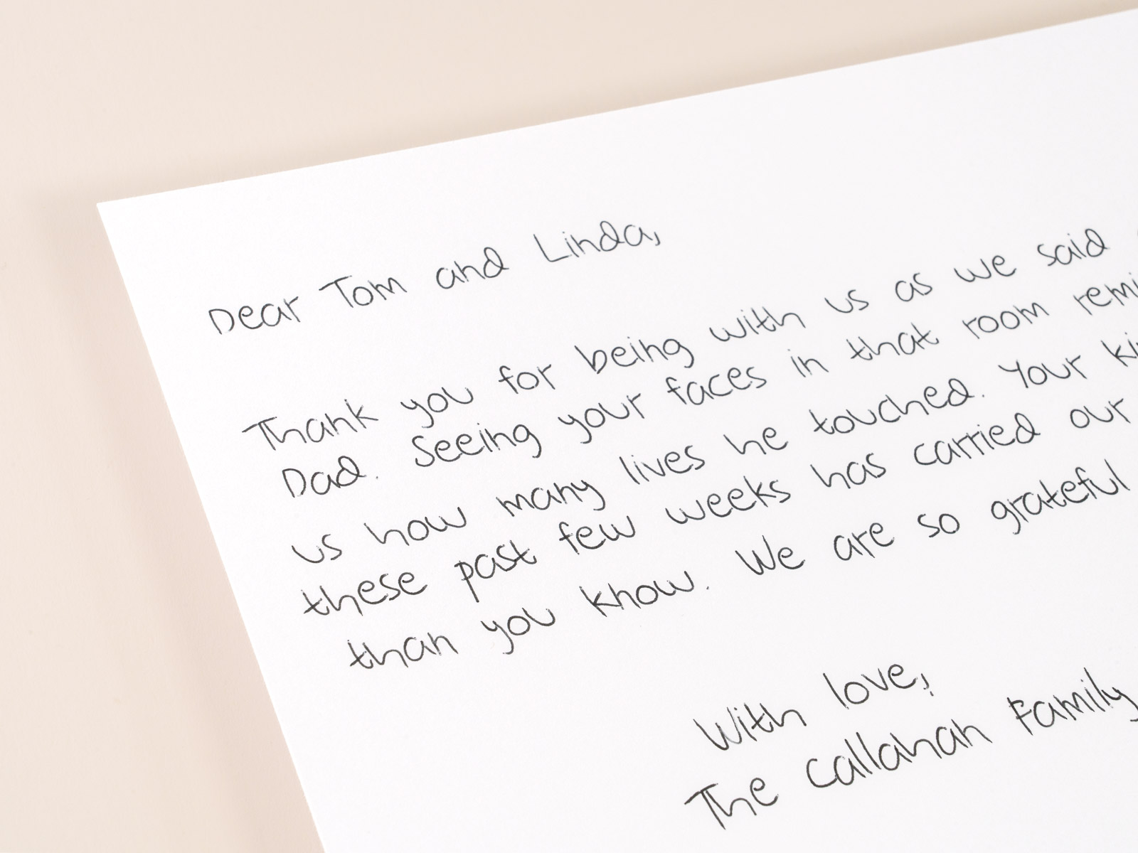 Hand-addressed envelope written in real ballpoint pen