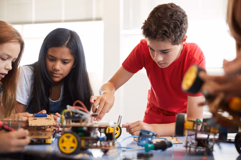 image of a school event (science fair)