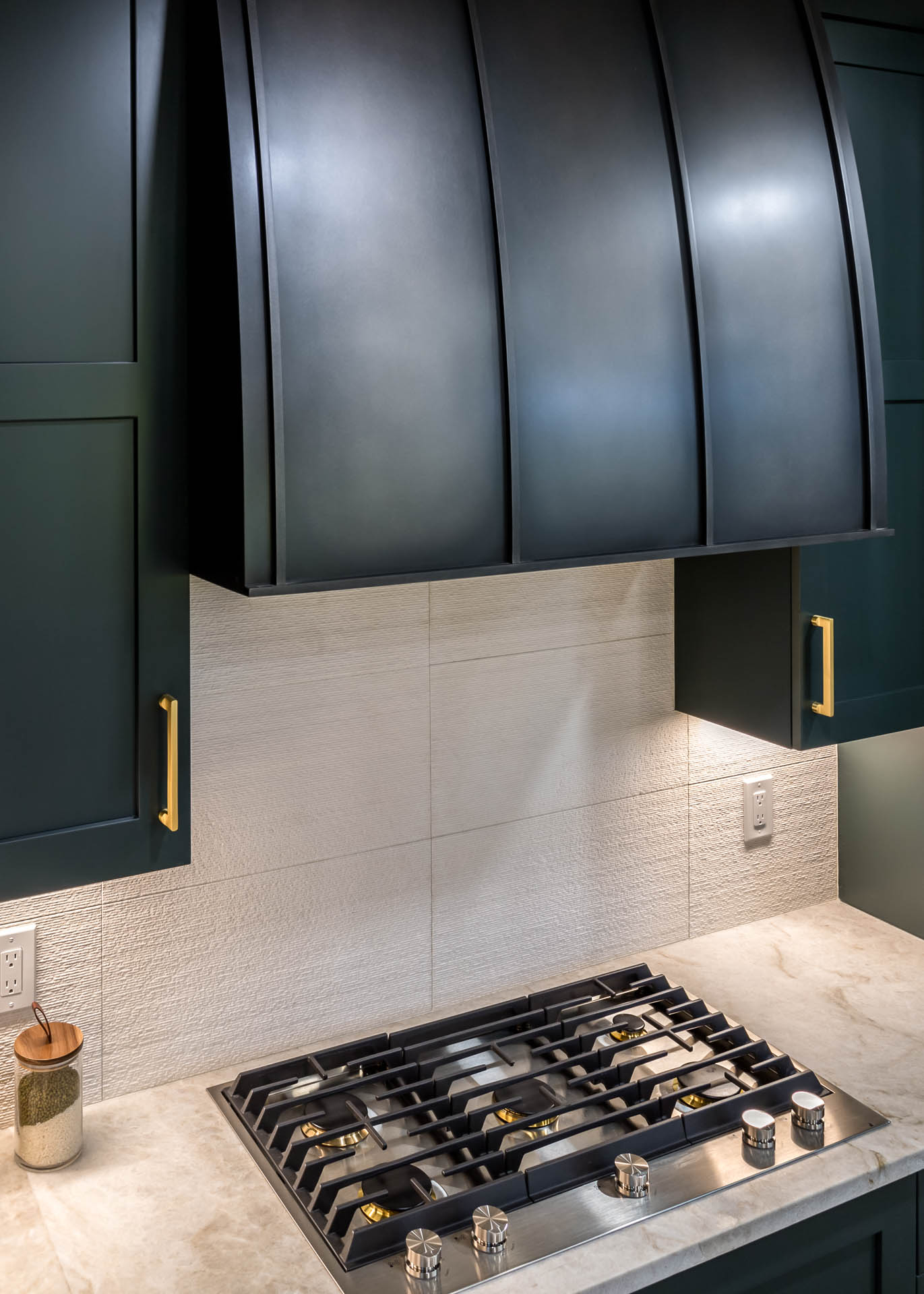 Bierstadt residence with white oak and brass lighting accents