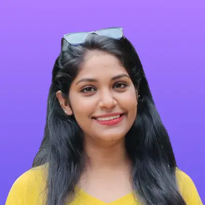 User headshot against purple background