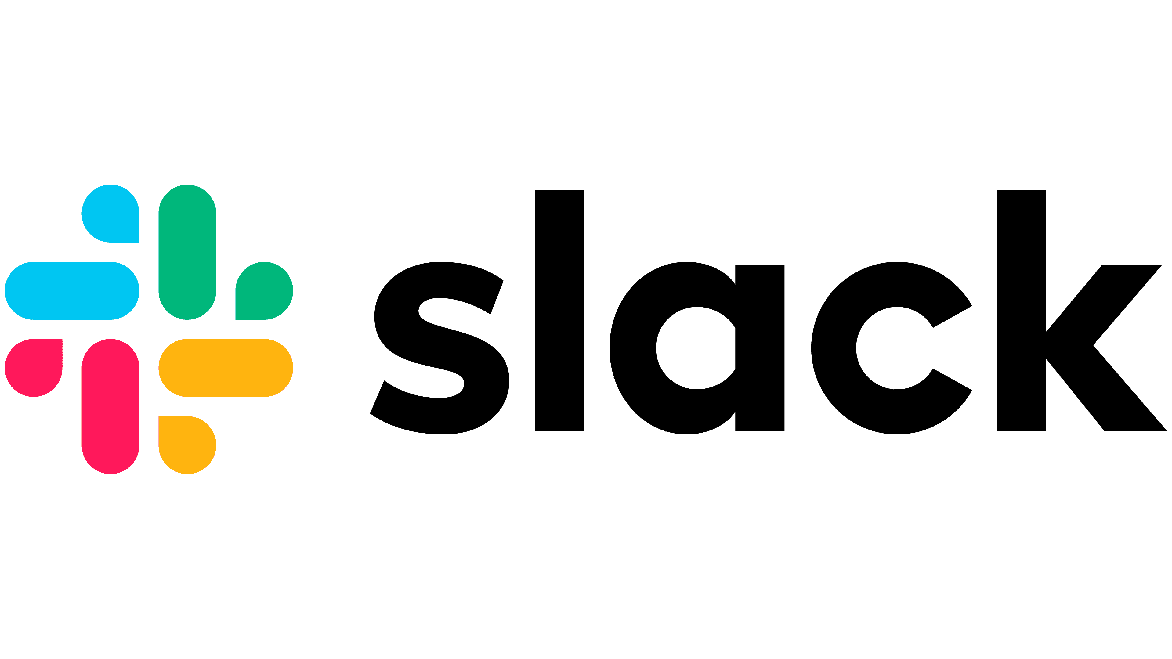 Slack logo with four colored shapes forming a hashtag symbol.