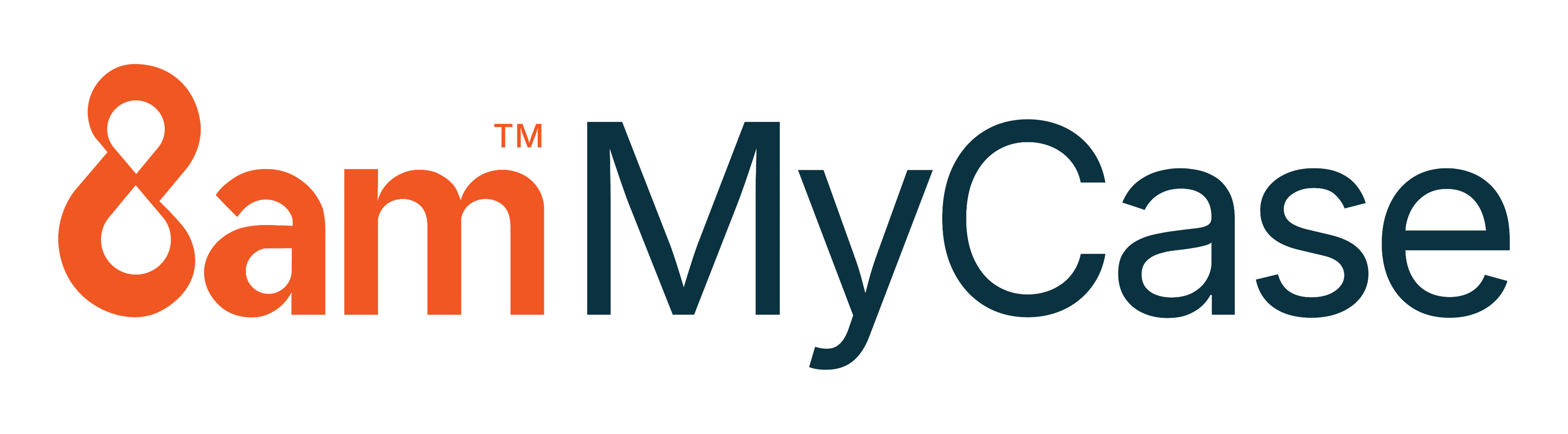 MyCase logo with an orange stylized ampersand followed by the words 'am MyCase' in black and orange text.