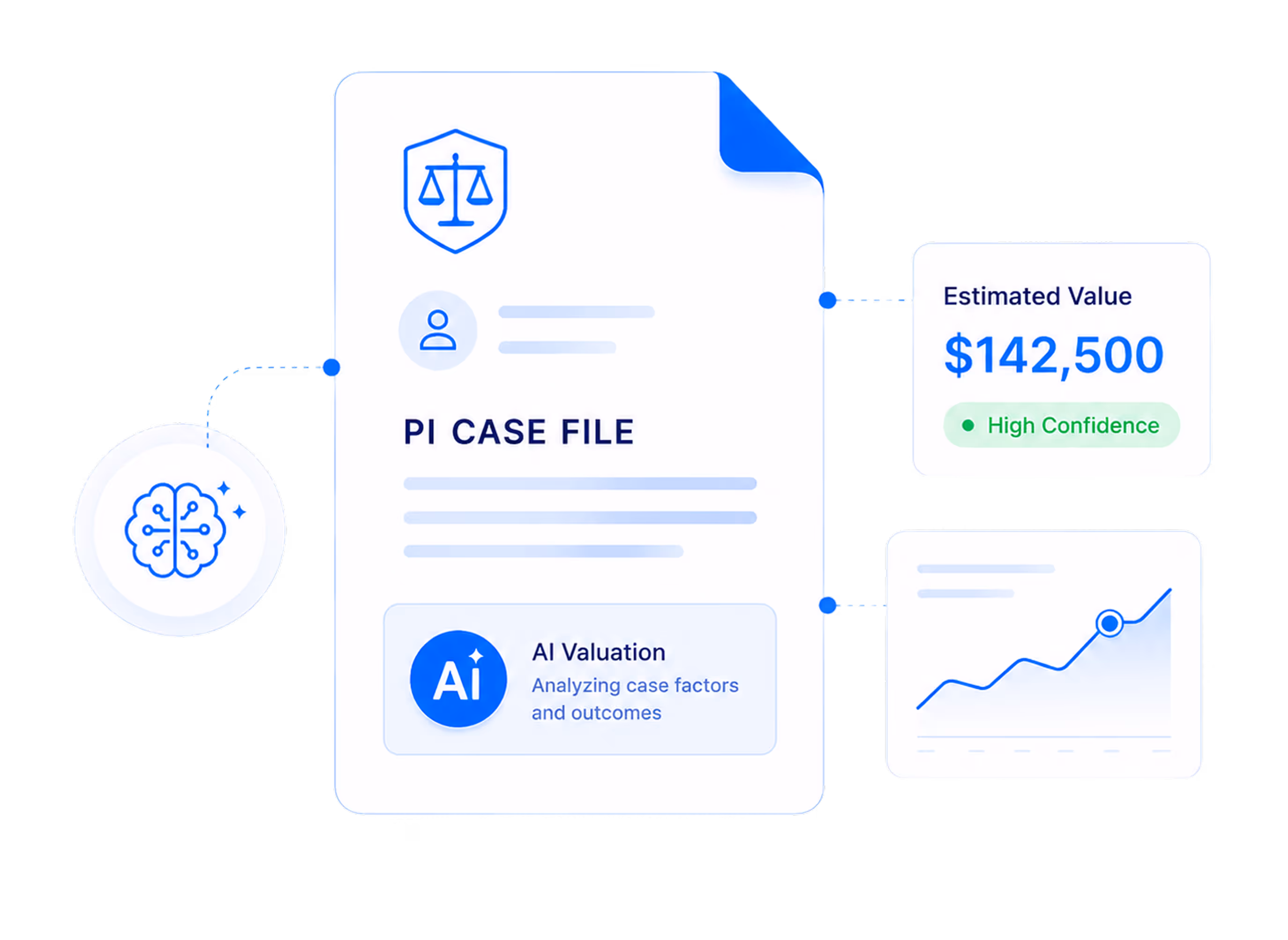 Illustration of a robot generating a signed document quickly, symbolized by profile and insurance icons, an arrow, and a stopwatch.