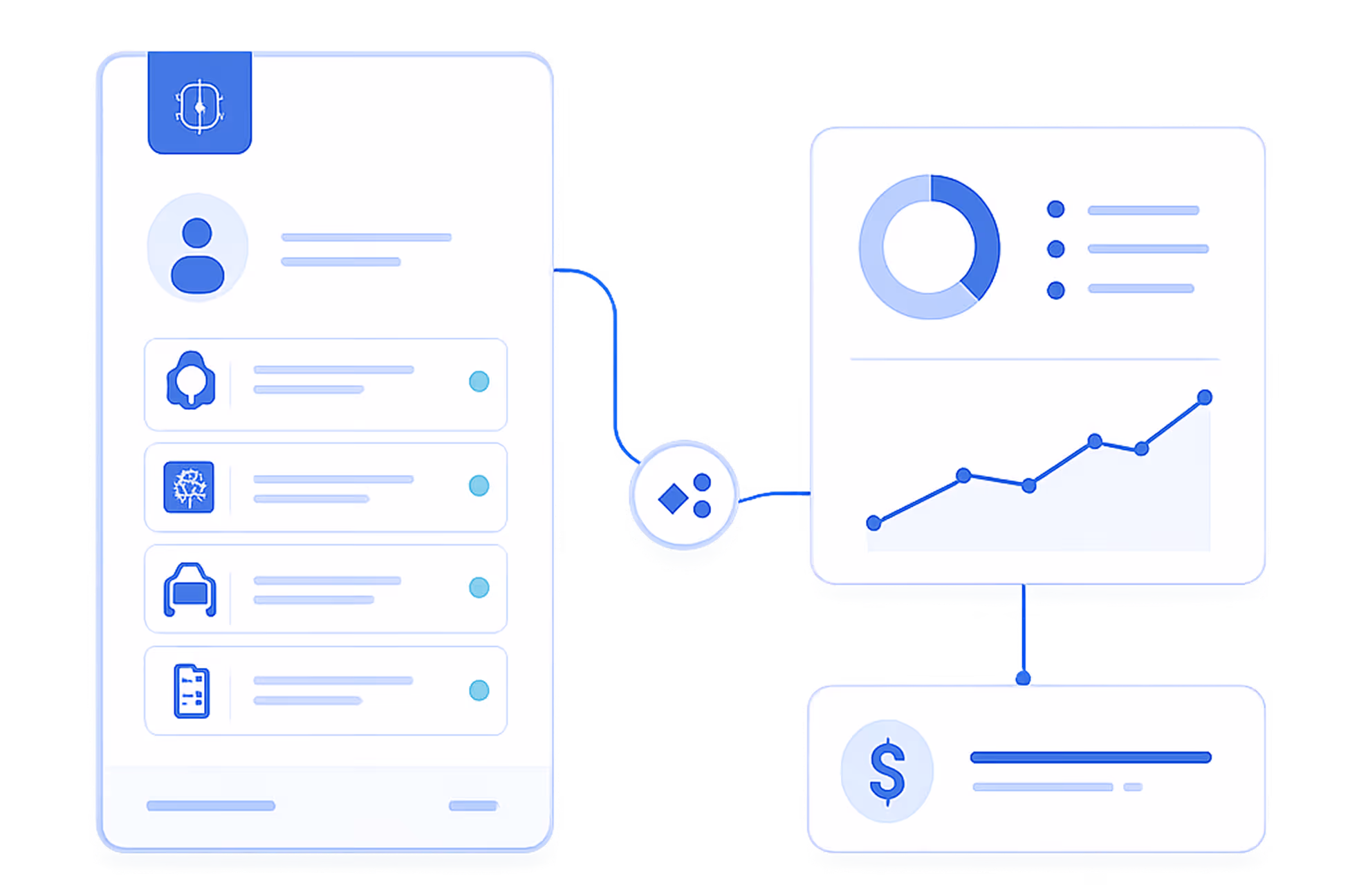 Four blue icons with text describing automatic repair timelines, state lemon law requirements with a US map, compliant demand letters with a legal document, and case documents with folder and papers.