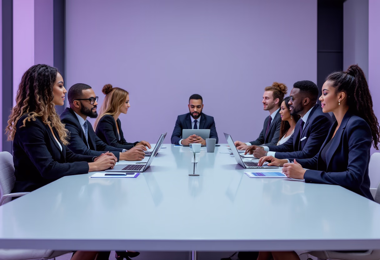 image of a business meeting (for a data analytics and business intelligence)