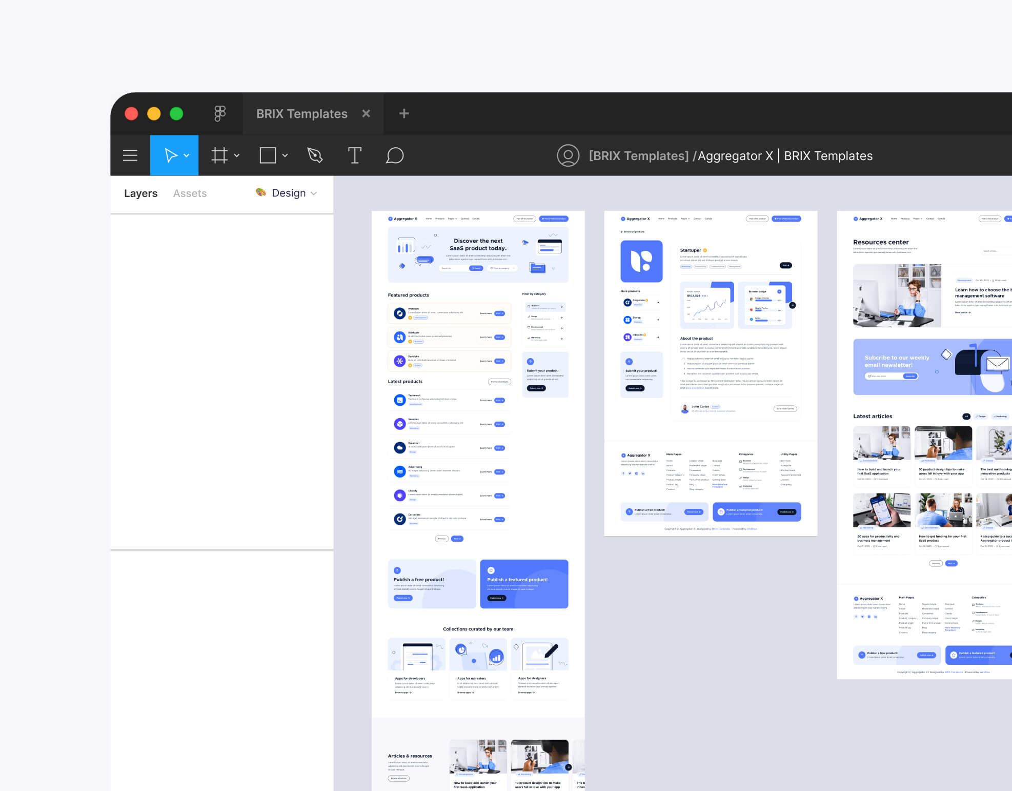Aggregator X - Figma File Included - Upvoting Webflow Template