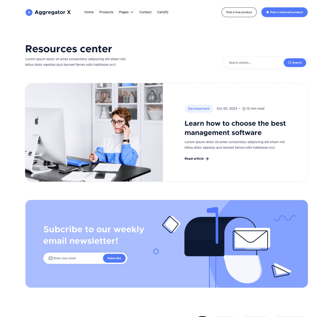 Aggregator X - Blog Page - Upvoting Webflow Template