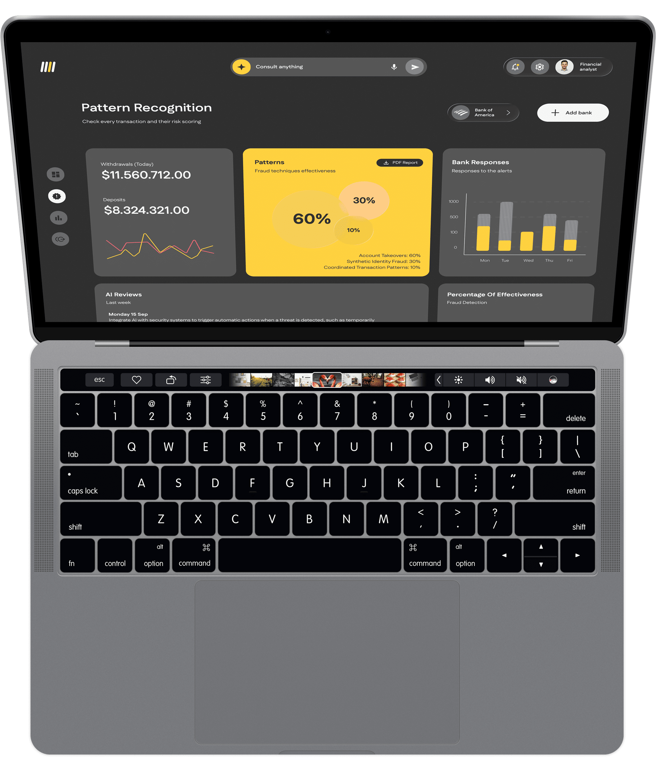 Open laptop displaying a digital document titled 'New Employee Onboarding Guide' with a sidebar menu labeled Knowledge Hub.