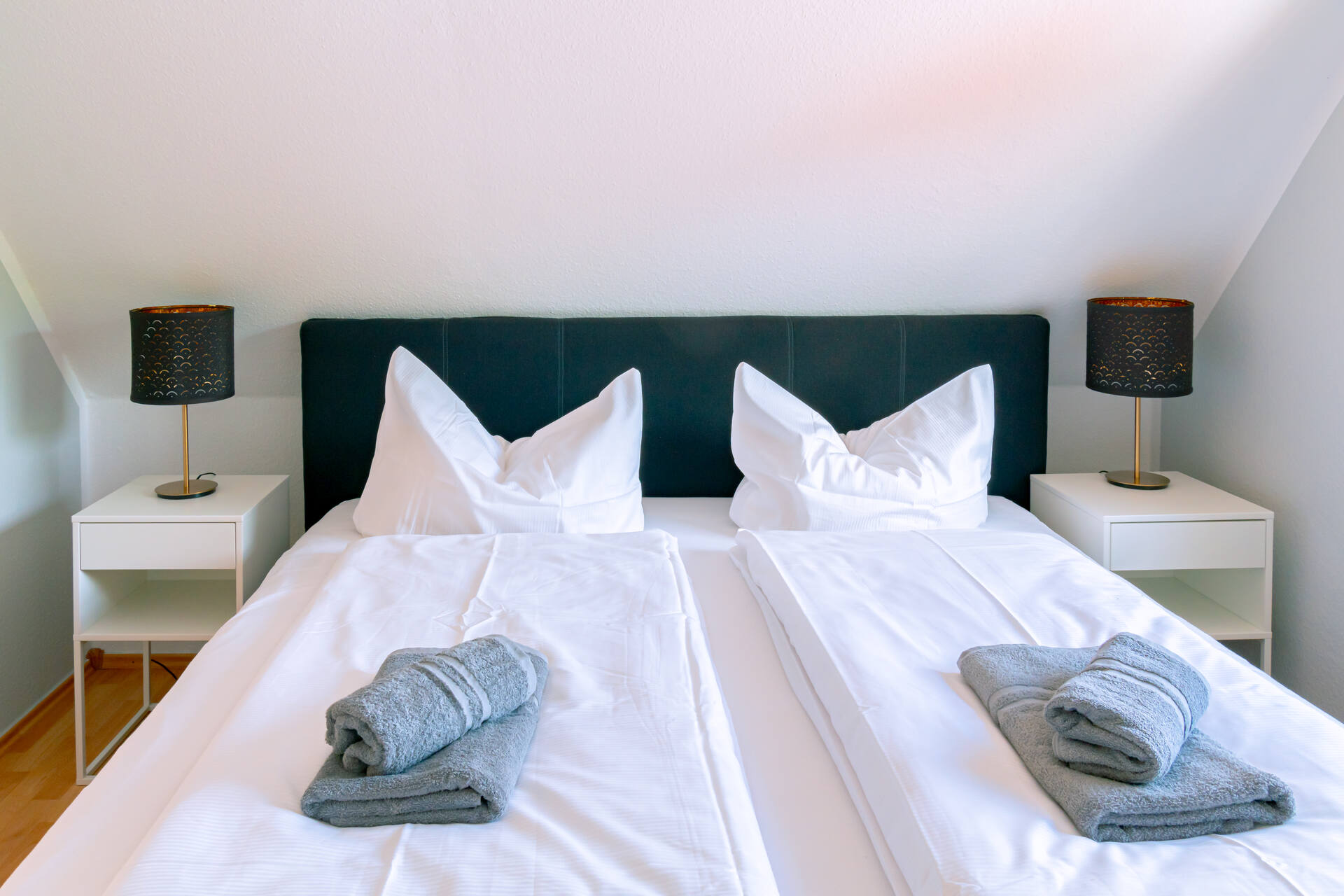 Doppelbett in der Ferienwohnung