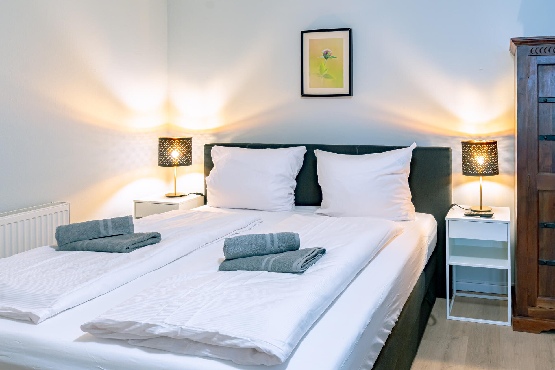 Doppelbett in der Ferienwohnung