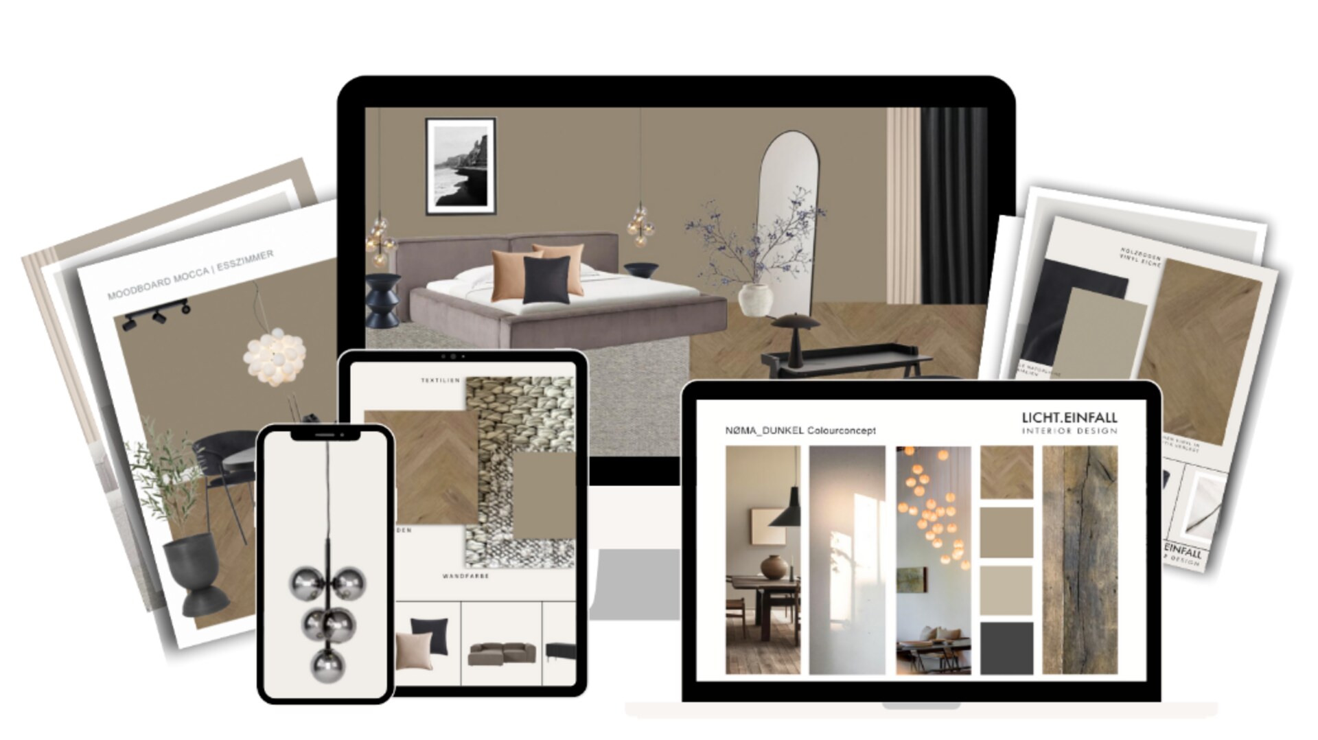 Modern eingerichtete Ferienwohnung mit hellem Wohnbereich, stilvollen Möbeln, harmonischen Farben und liebevollen Details, die eine hochwertige und einladende Atmosphäre schaffen.