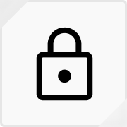 Black padlock icon on a white background.