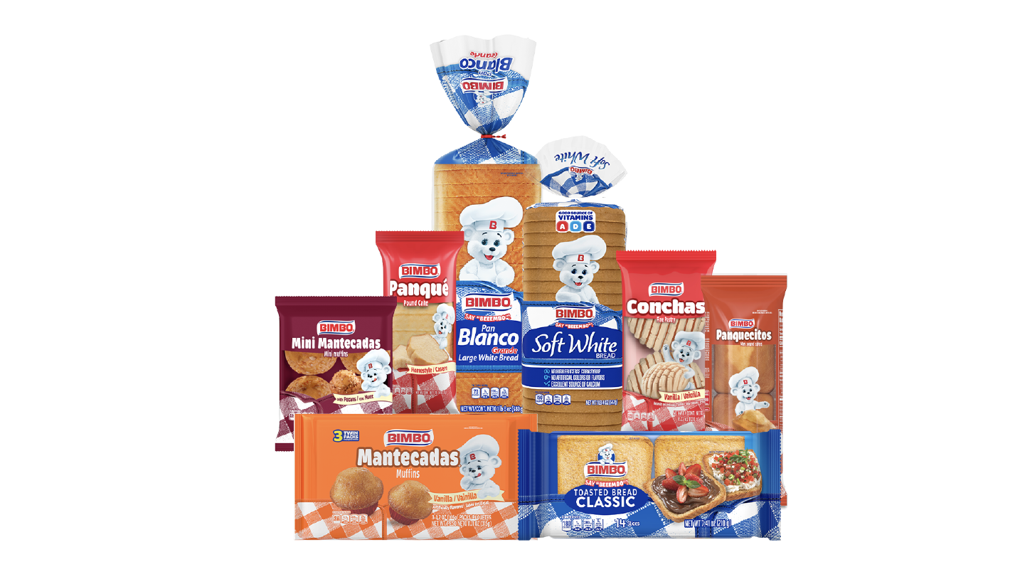 Bimbo snacks product collage.