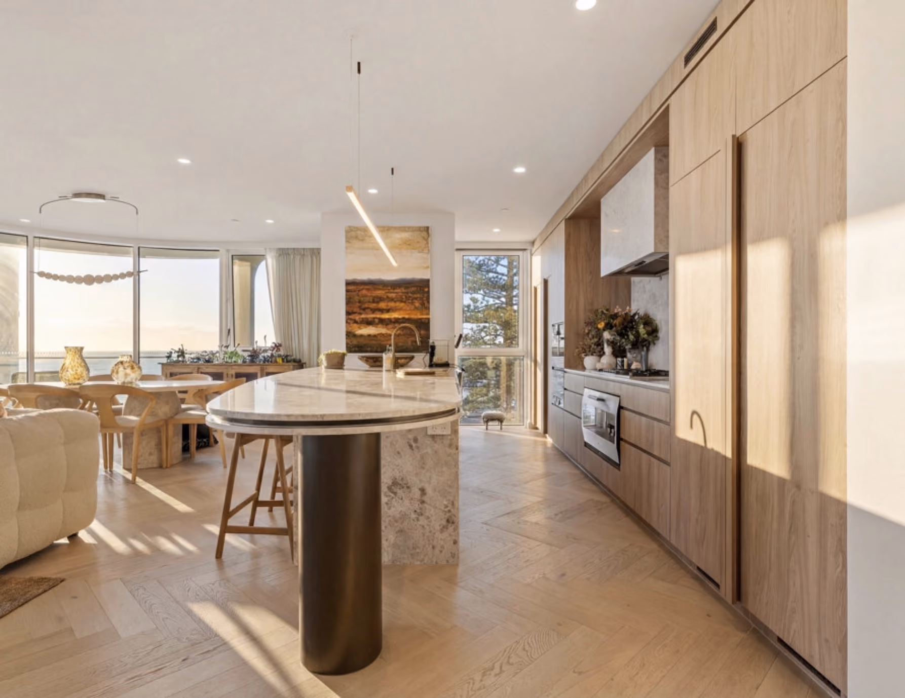Prestige residential interior with ocean view