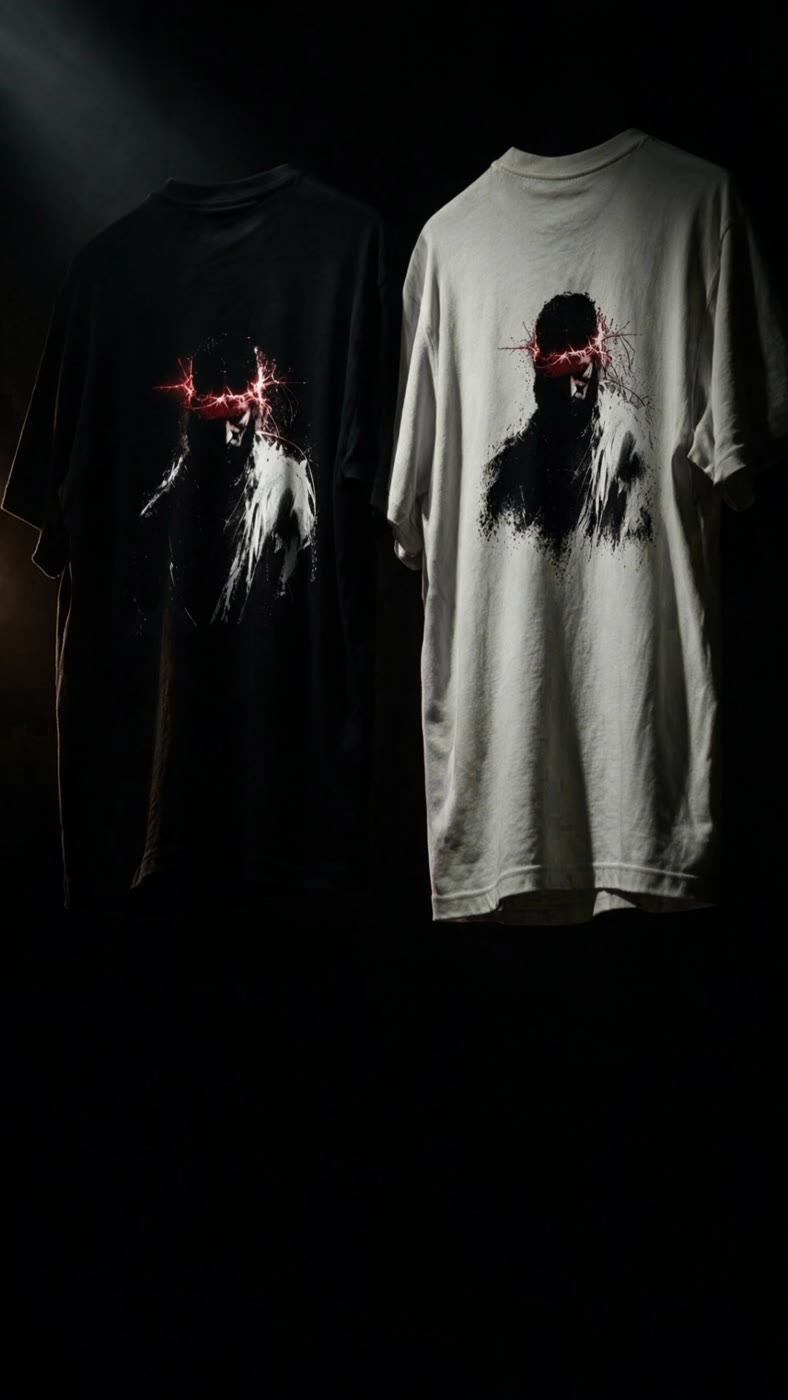 Front and back of the tee together, pre-production concept