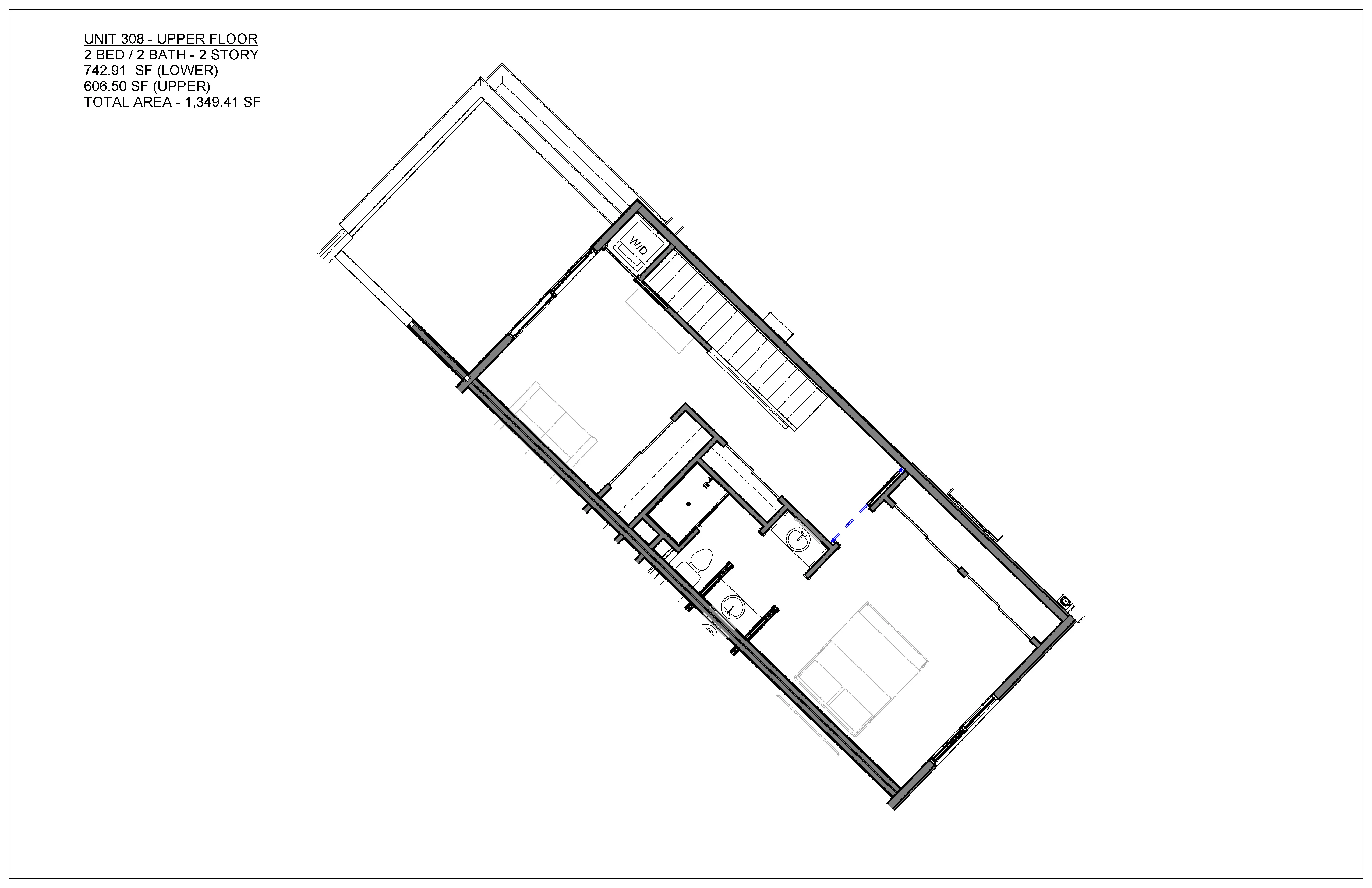 Two bedroom condo floor plan at Hawthorne in South Knoxville