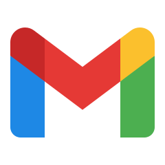 Gmail logo with stylized M in red, yellow, blue, and green colors.