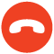 White phone handset icon inside an orange-red circle representing a phone call.
