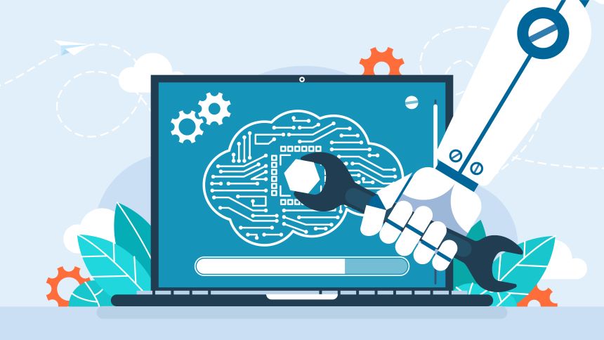AI on a laptop