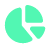 Simple pie chart with four segments of varying sizes in turquoise color.