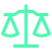 Icon of balanced scales symbolizing justice and law.
