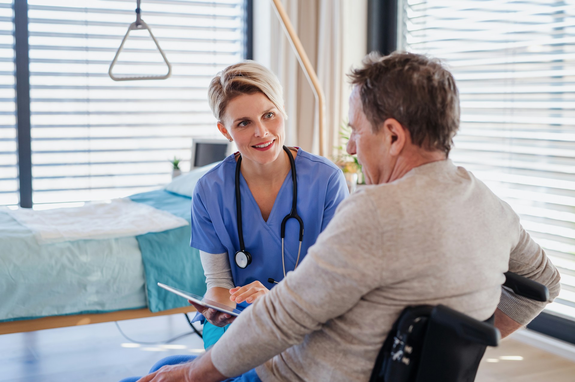 A healthcare provider and patient talk about the care journey. An excellent match for the patient to the right provider makes everything flow better