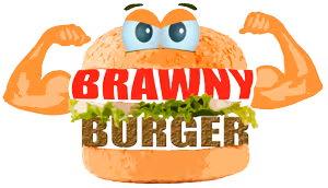 Brawny burger logo