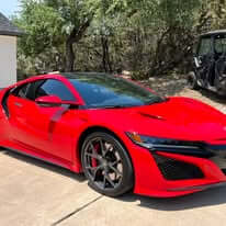 Red corvette with window tinting