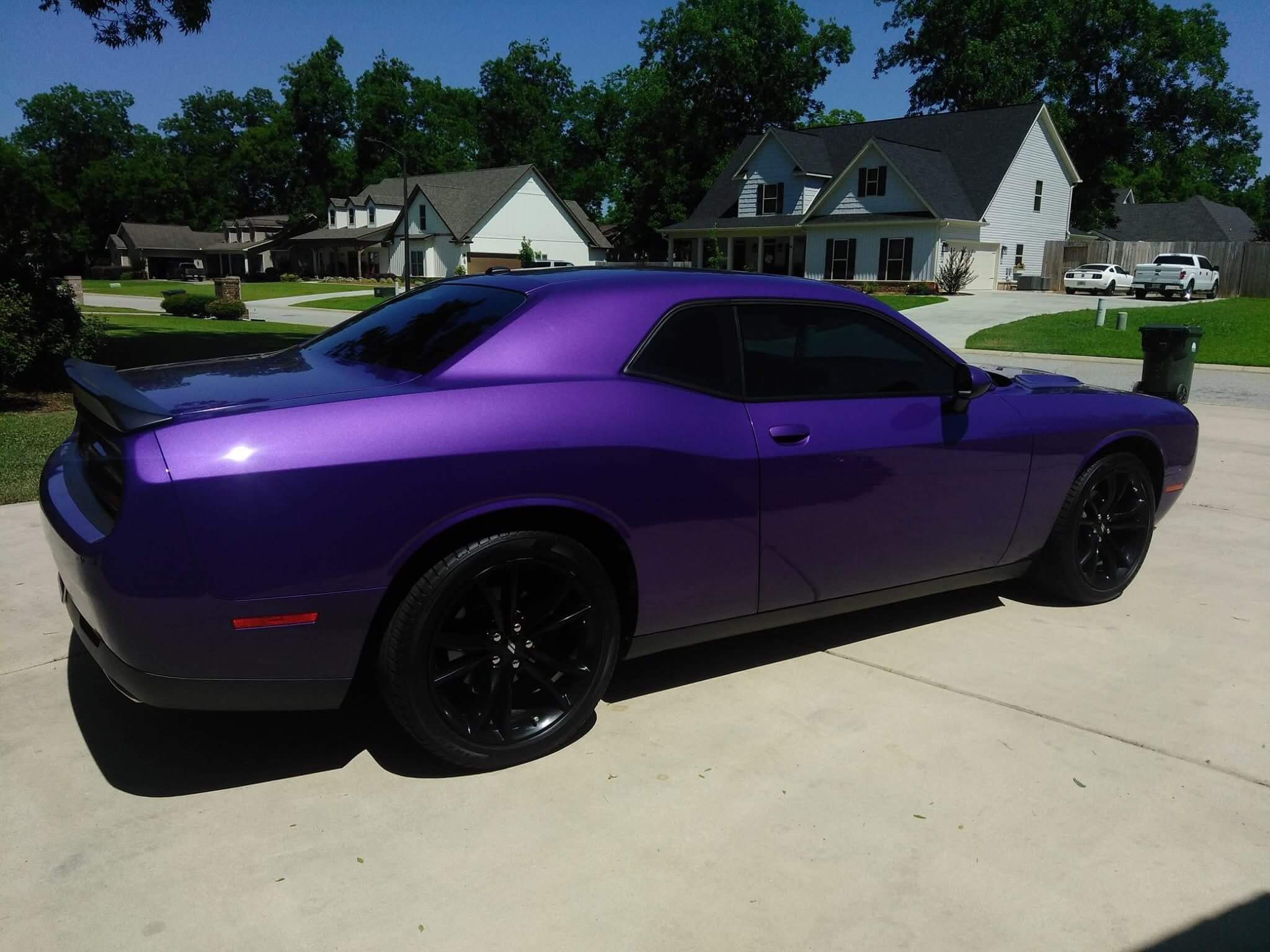 Purple car with window tinting