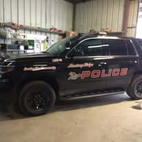 Police vehicle with window tinting