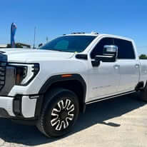 White pickup truck with window tinting