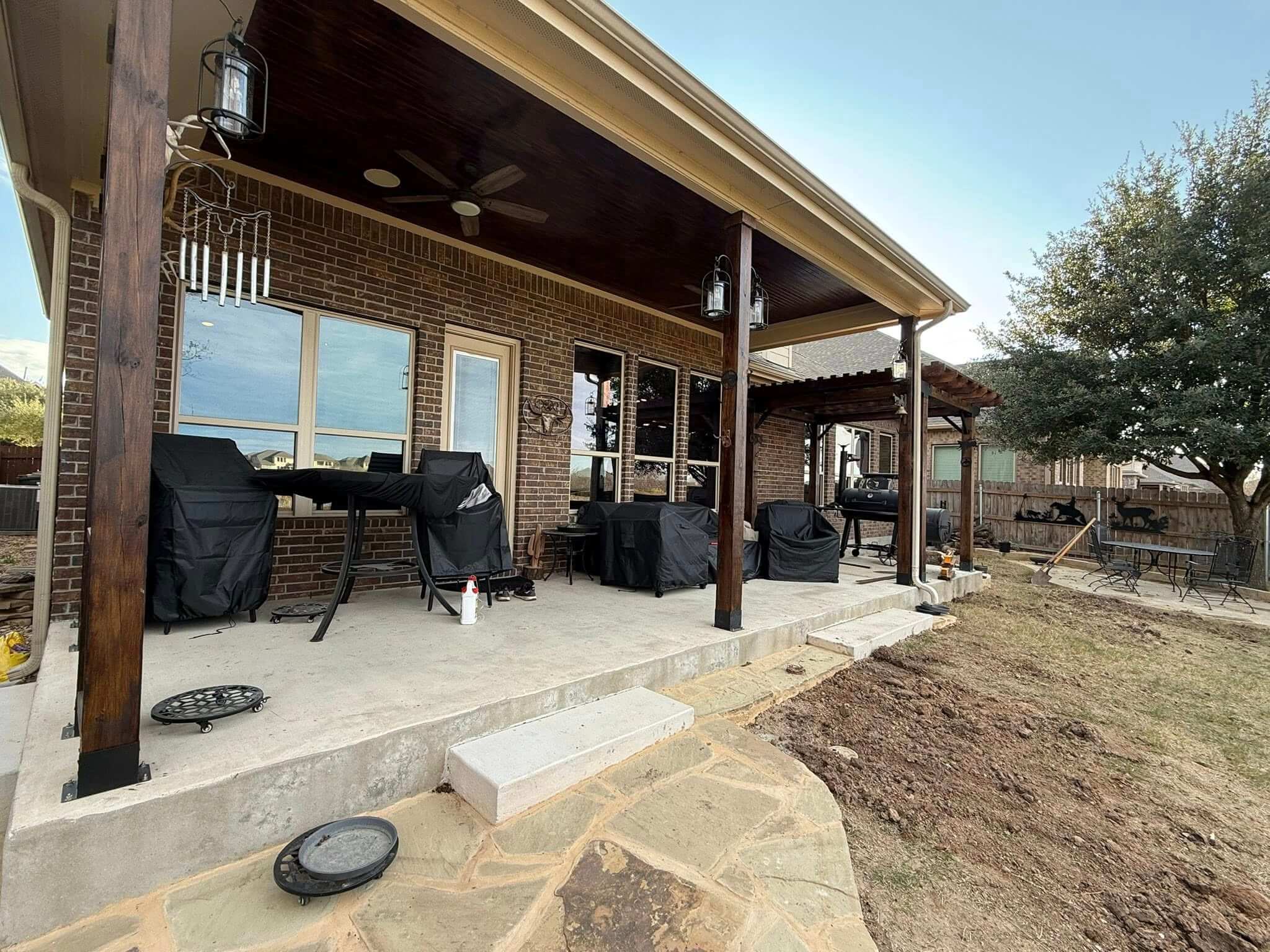 Brick house with window tinting