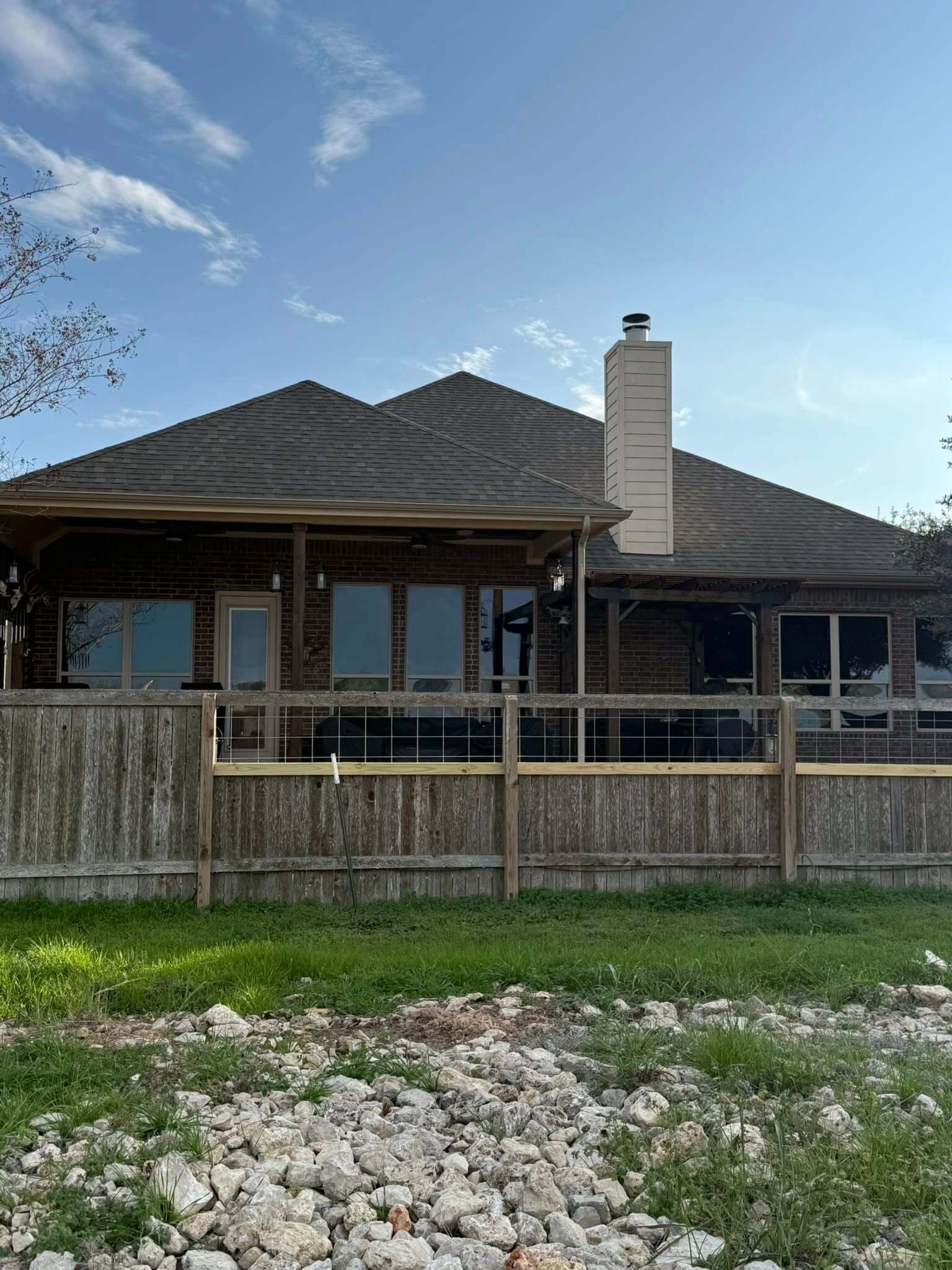 Wood framed house with window tinting