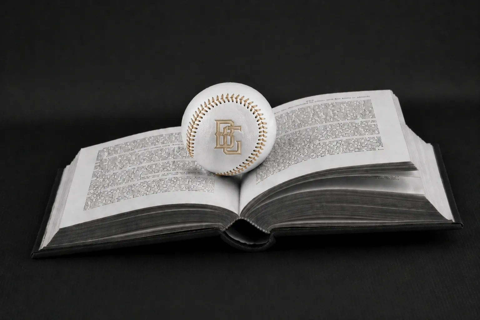 Baseball resting on an open Bible representing the Christ-centered foundation of Black Gold Baseball