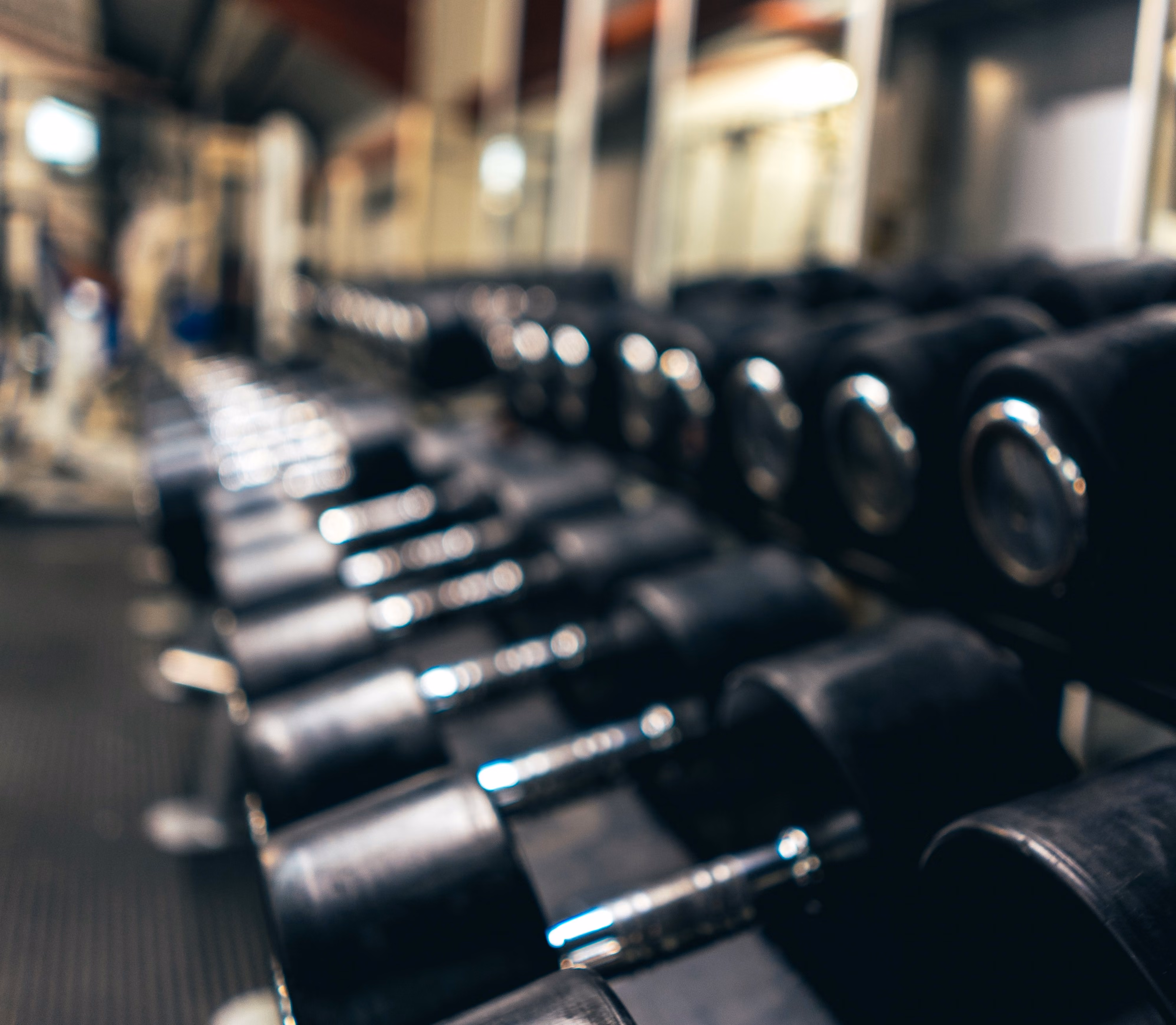 Close up of a weight rack