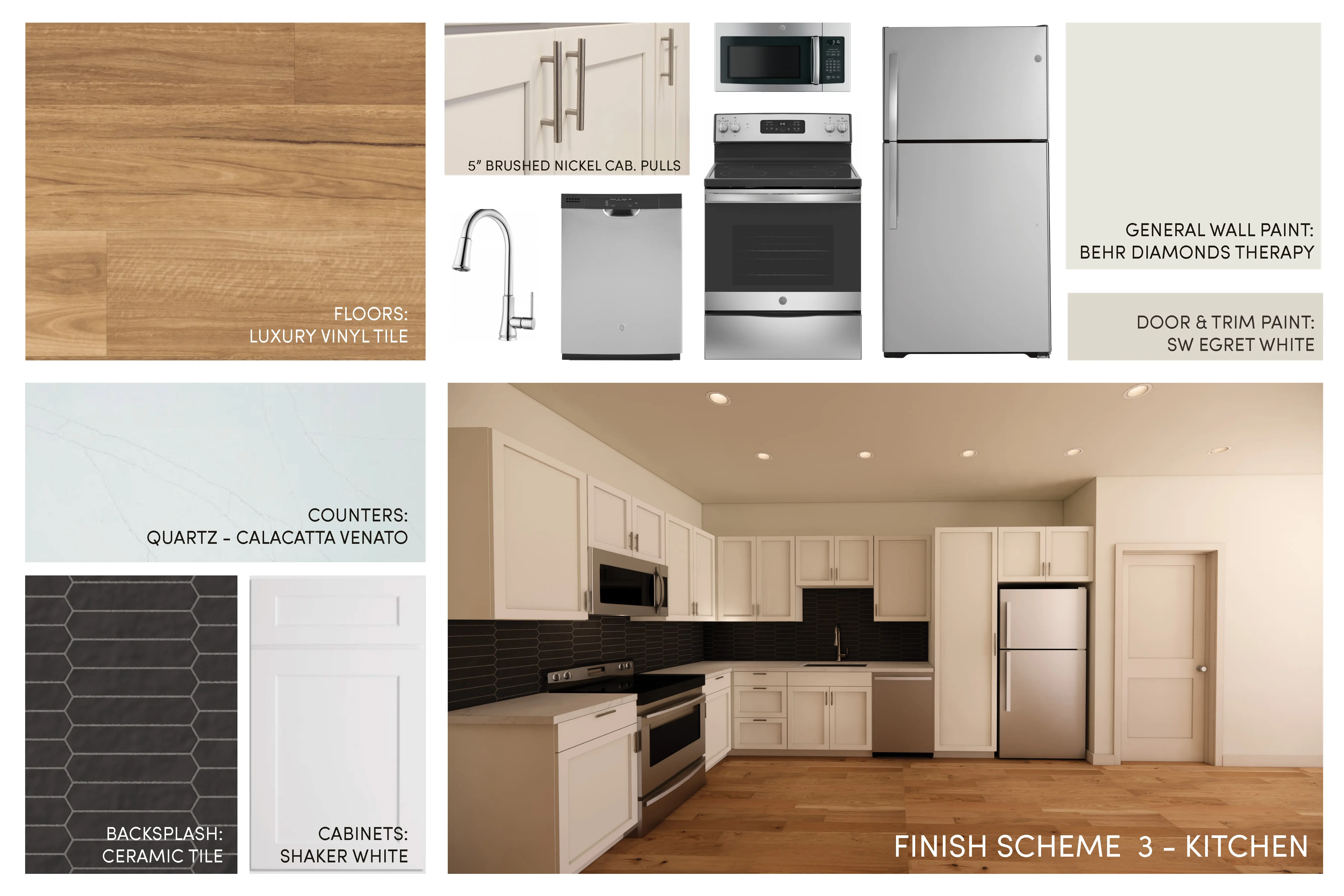 Images of the finishes included in these units