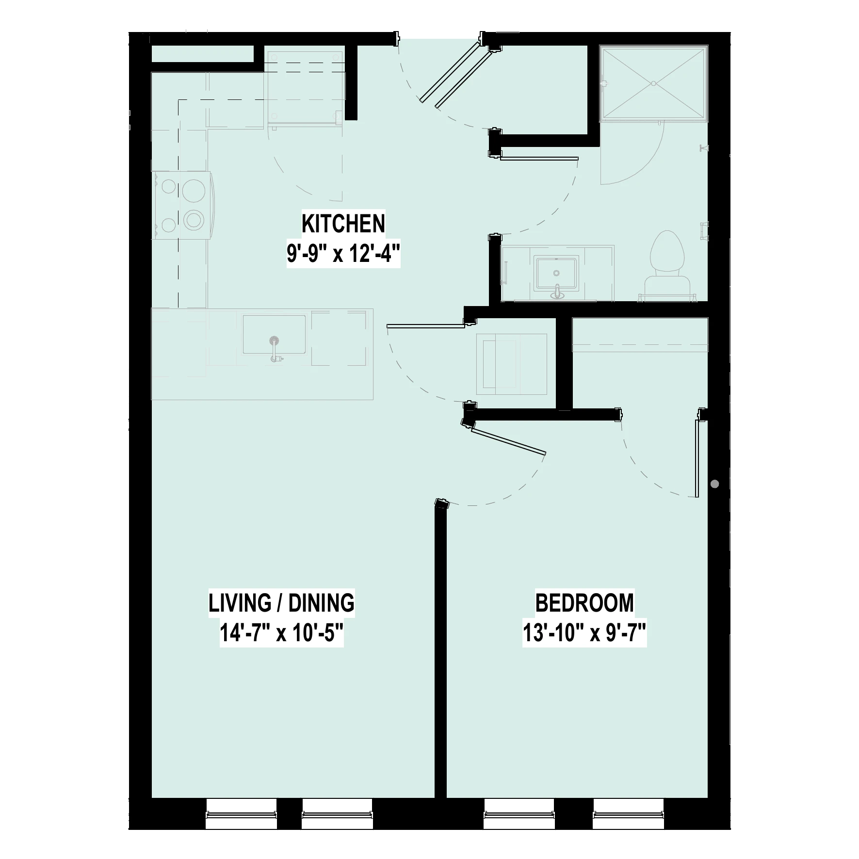 One apartment floor plan at City Summit Apartments