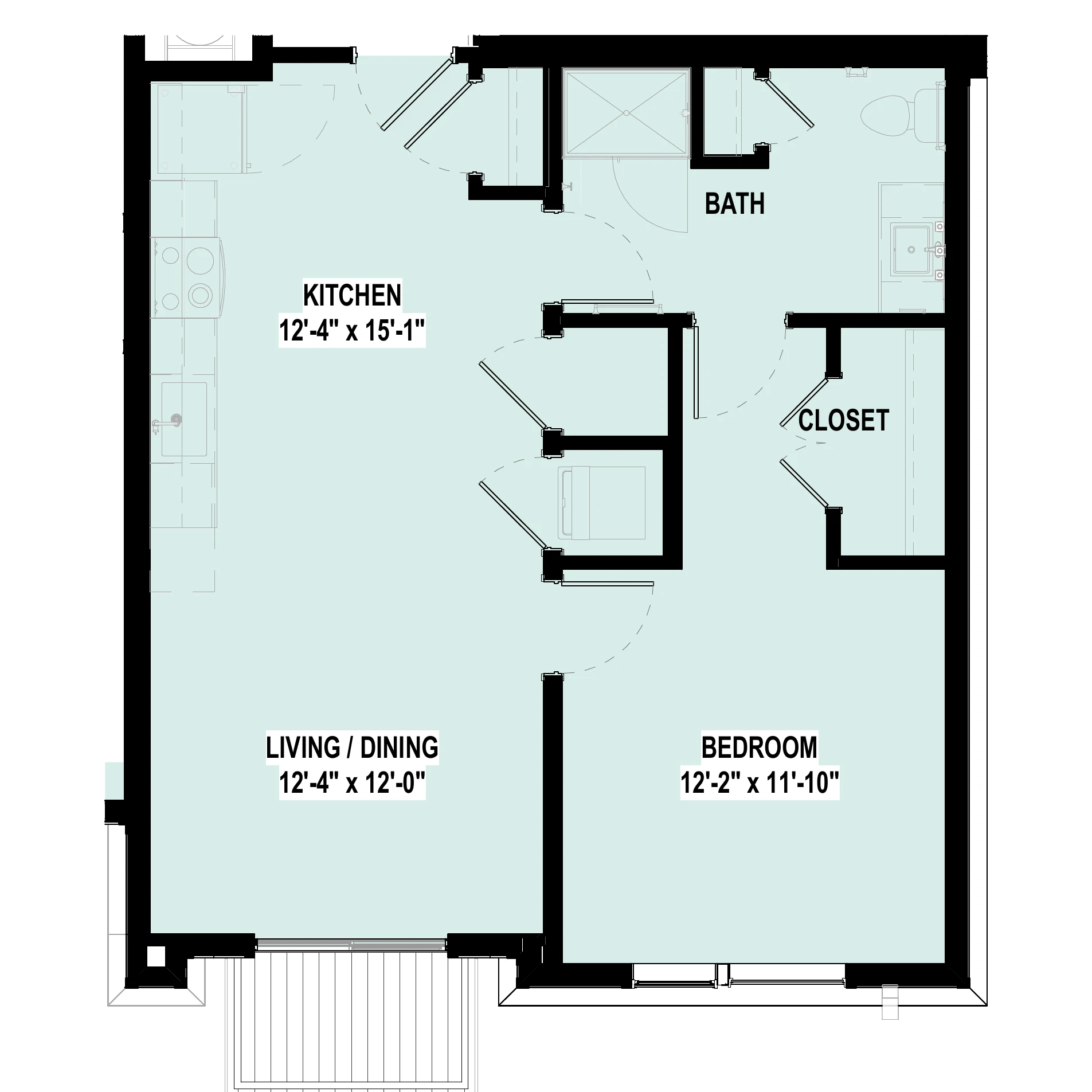 One apartment floor plan at City Summit Apartments