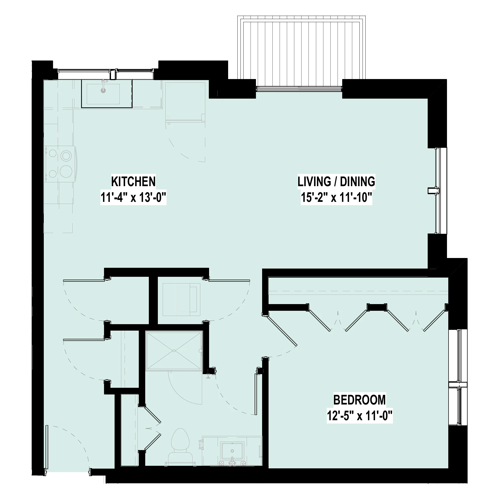One apartment floor plan at City Summit Apartments
