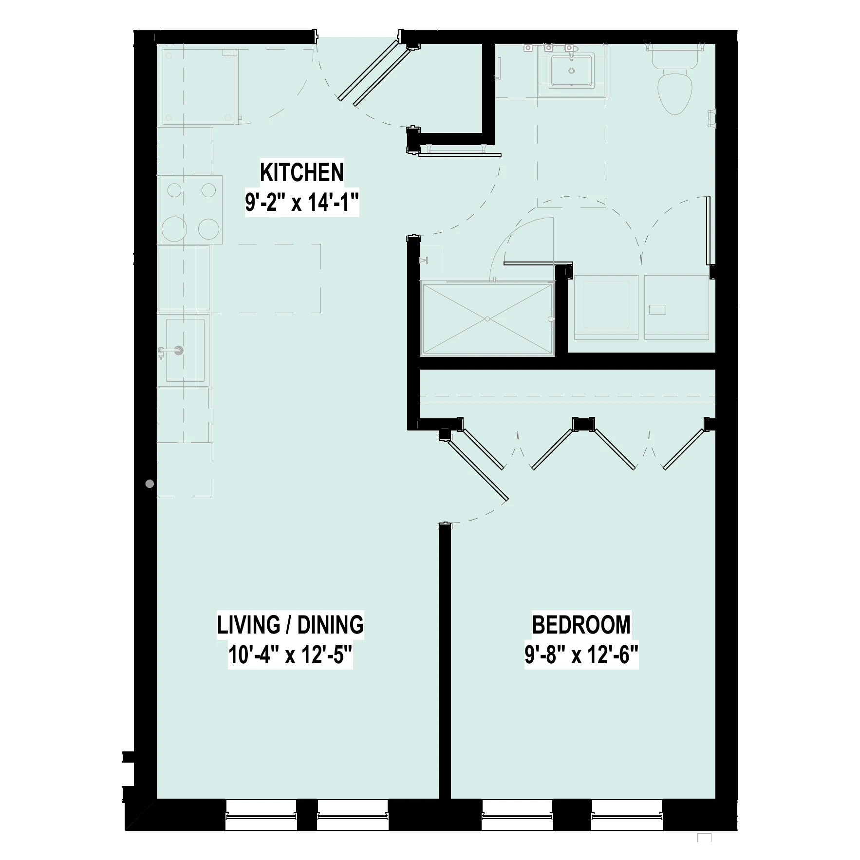 One apartment floor plan at City Summit Apartments