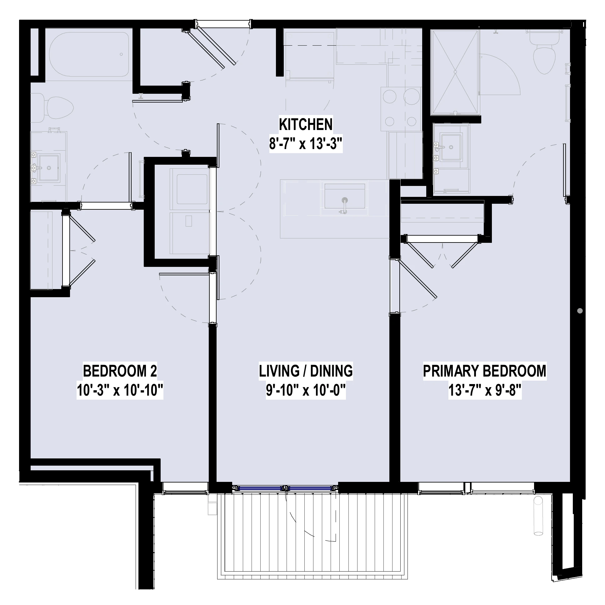 Two apartment floor plan at City Summit Apartments