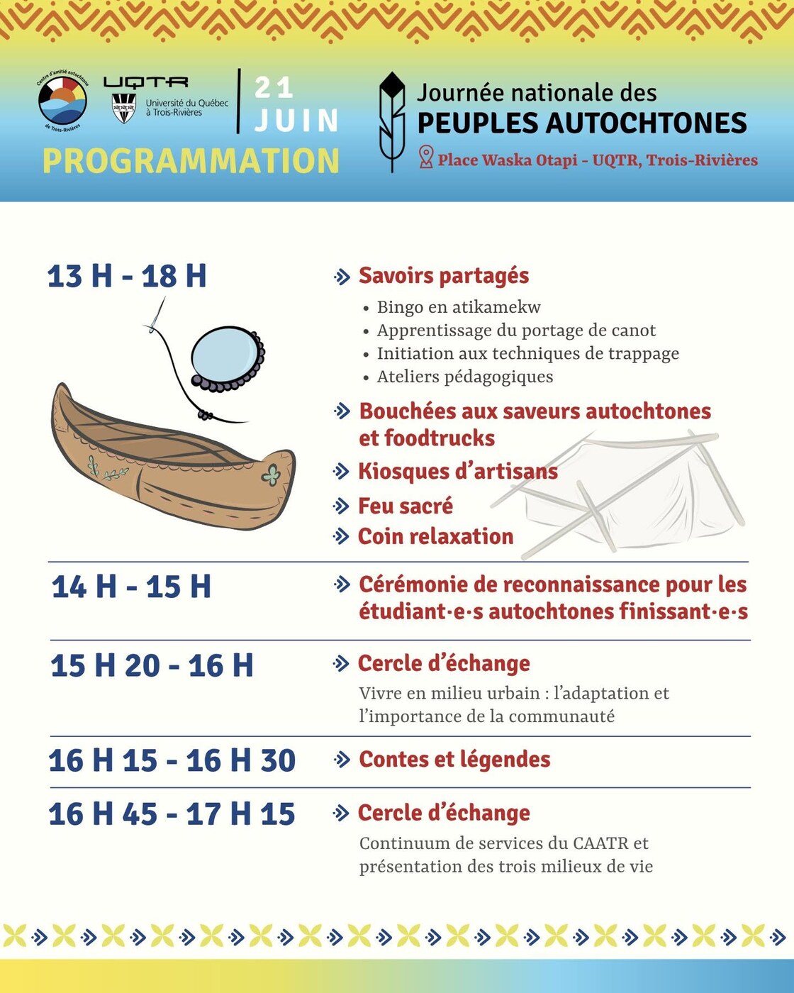 Programmation de la Journée nationale des peuples autochtones du 21 juin 2026 à l'UQTR