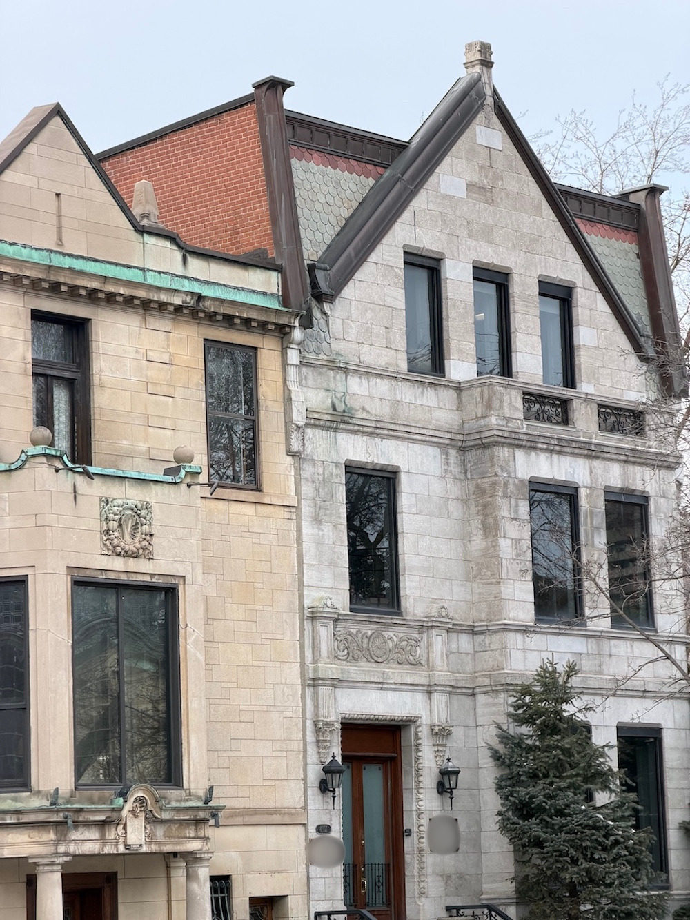 Montreal triplex brick buildings requiring long term moisture protection
