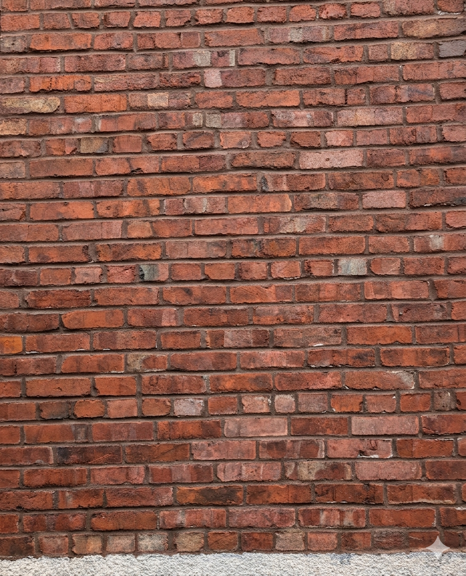Protected brick wall after moisture repellent treatment