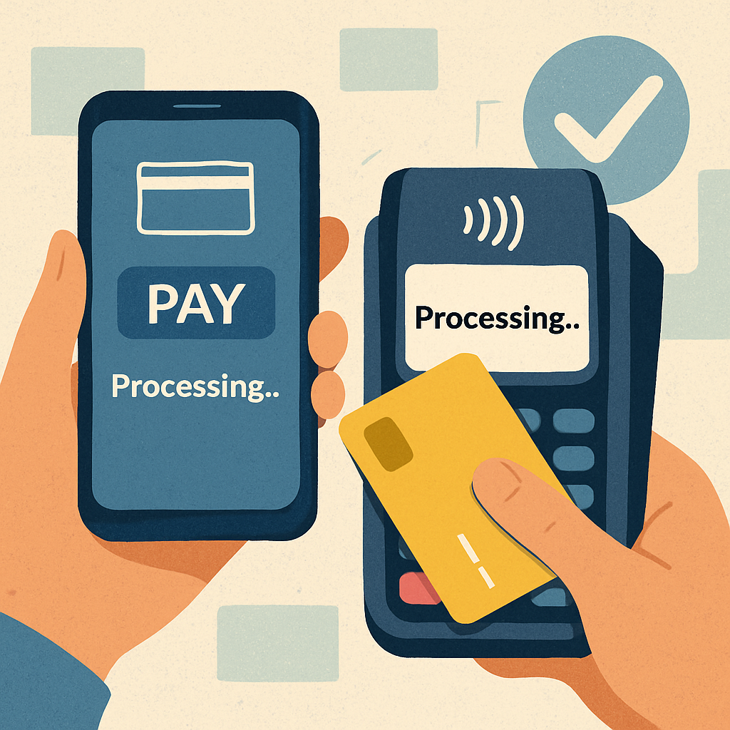 A digital payment transaction being processed