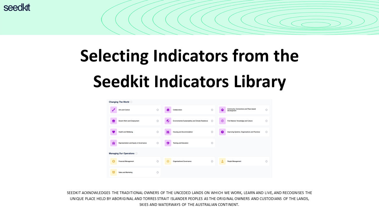 Screenshot of Seedkit indicators page with the title of this resource superimposed over it