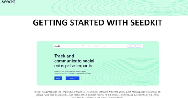 Screenshot of the Seedkit home page with the title of this resource above it in black text