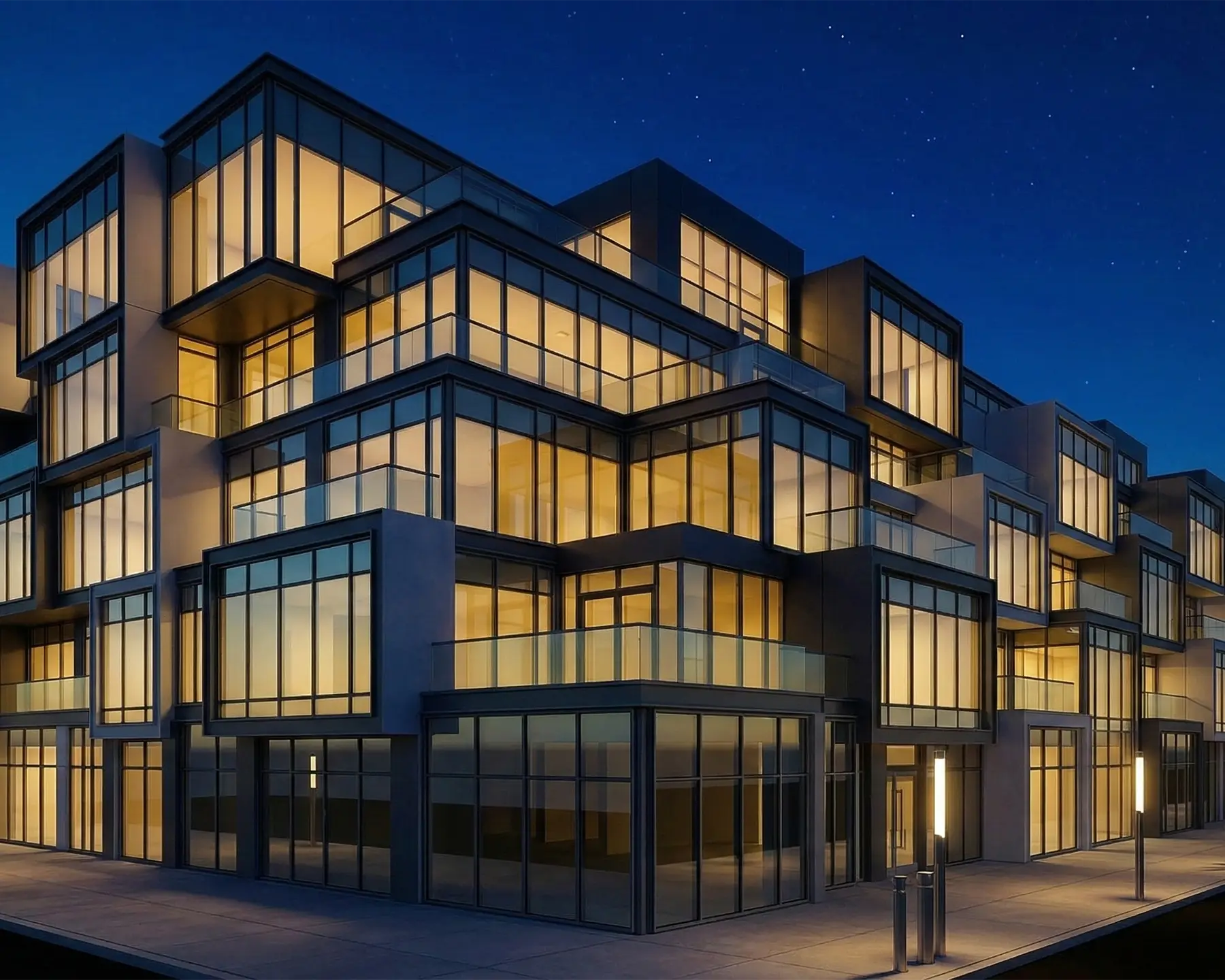 Residential Building at dusk